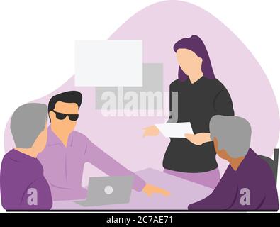 Business presentation in a company meeting Stock Vector