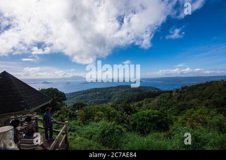 Tagaytay, Philippines - January 12, 2017: View of Taal Lake and Taal Volcano Stock Photo