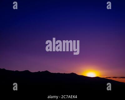 Colorful sunset with mountains, Westcliffe, Colorado, USA Stock Photo