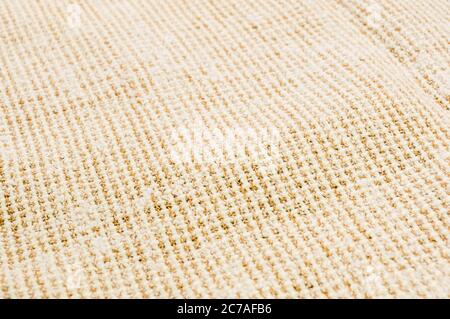texture of rustic coarse canvas fabric, close-up, background Stock Photo