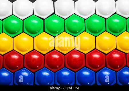 Color children's mosaic as art abstract background. Close up Stock Photo