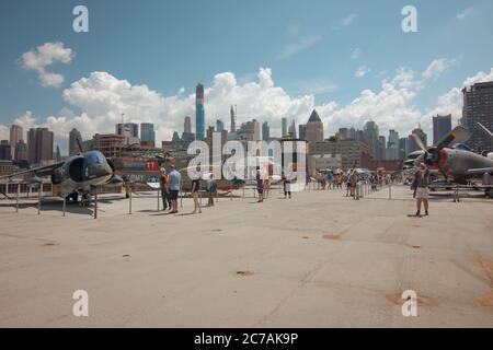 New York, NY / USA - July 24, 2019: Intrepid Sea, Air and Space Museum Stock Photo