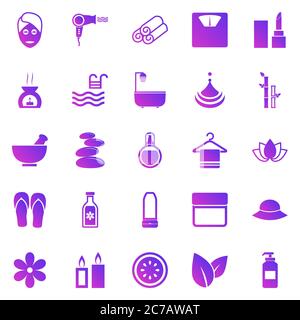 Beauty gradient icons on white background, stock vector Stock Vector