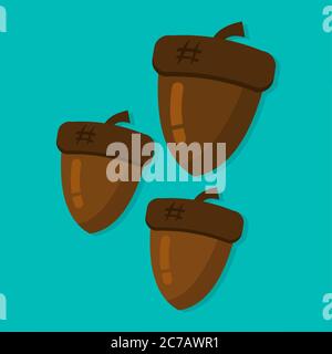 acorn  isolated vector illustration symbol Stock Vector