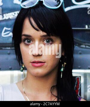 Singer Katy Perry exclusive portrait at the 2008 Vans Warped Tour kick-off party at the Key Club on April 11, 2008 in West Hollywood, California. Credit: Jared Milgrim/The Photo Access Stock Photo