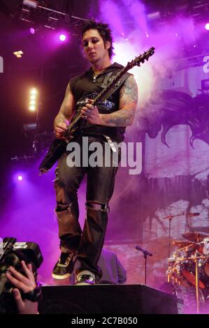 Synyster Gates of Avenged Sevenfold performing at the 2008 