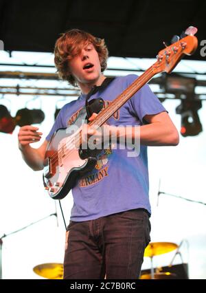 Dave Monks of Tokyo Police Club performing at the 2008 San Diego Street Scene Music Festival in San Diego. Credit: Jared Milgrim/The Photo Access Stock Photo