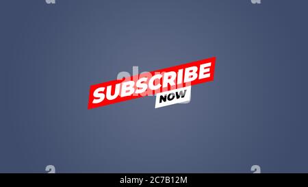 Subscribe now, Red button subscribe to channel, blog. Social media background. Marketing. Promo banner, badge, sticker Stock Photo
