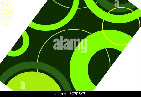 Colorful geometric background. with flat color from yellow to green. Circle rectangle position on background. Stock Vector