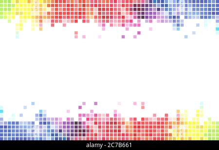 Multi color abstract background. Square pixel mosaic Stock Vector