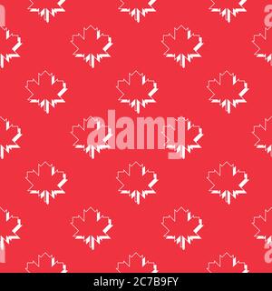 Seamless geometric patterns with with maple leafs Stock Vector