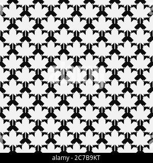 Seamless geometric patterns with with maple leafs Stock Vector