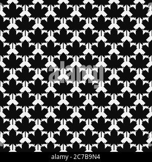 Seamless geometric patterns with with maple leafs Stock Vector