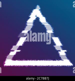 Abstract glitch effect luminous triangle modern background. Concept vector graphic design Stock Vector