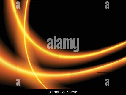 Orange glowing retro neon waves background. Vector smooth wavy graphic design Stock Vector