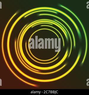 Vibrant glowing neon circles abstract background. Vector design Stock Vector