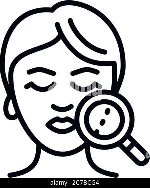 Lifting facial magnifier icon. Outline lifting facial magnifier vector icon for web design isolated on white background Stock Vector