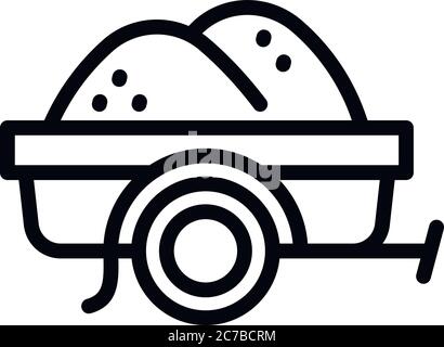 Car farm trailer icon. Outline car farm trailer vector icon for web design isolated on white background Stock Vector