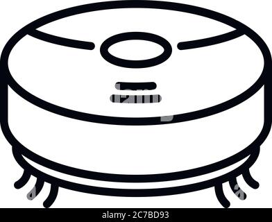 Robot vacuum cleaner icon. Outline robot vacuum cleaner vector icon for web design isolated on white background Stock Vector