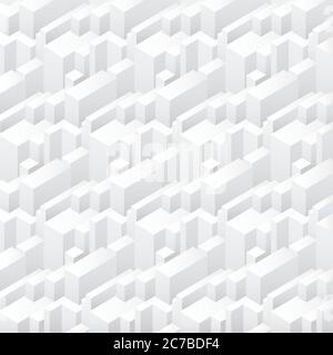 Vector abstract geometric seamless simple skyscrapers buildings repeating pattern background Stock Vector