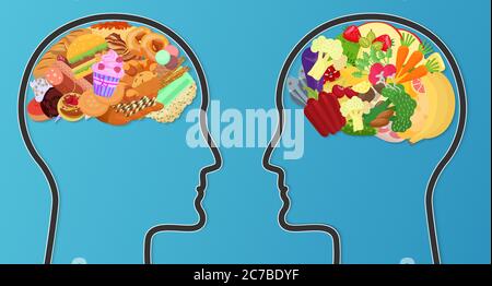 https://l450v.alamy.com/450v/2c7bdyf/unhealthy-junk-food-and-healthy-diet-comparison-food-brain-modern-concept-2c7bdyf.jpg