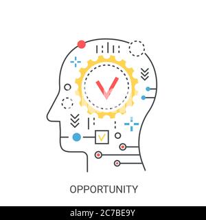 Opportunity flat line vector illustration concept isolated Stock Vector