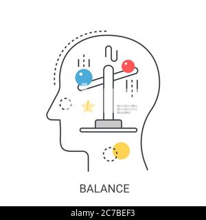 Life balance flat line vector illustration concept. Stock Vector