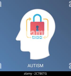 Vector Autism concept. Modern gradient flat style Stock Vector