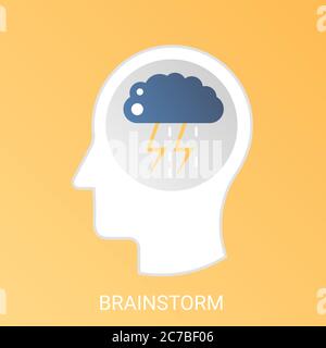Vector Brainstorm concept. Modern gradient flat style Stock Vector