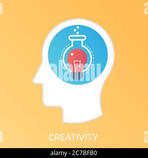 Vector Creativity concept. Modern gradient flat style Stock Vector
