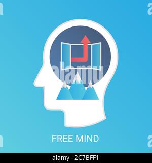 Vector Free mind concept. Modern gradient flat style Stock Vector