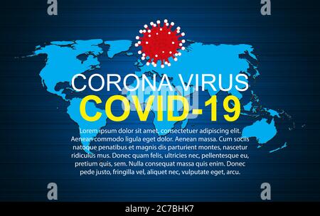Health Medical Corona Virus Covid 19 Background with World Map. Vector Illustration Stock Vector