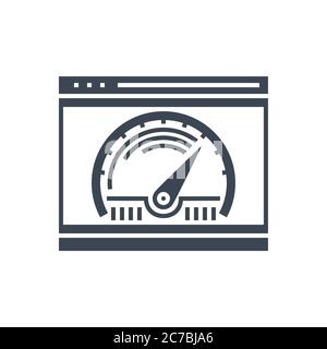 Page Speed Vector Glyph Icon Stock Vector