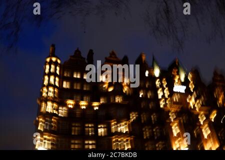 Blurred motion image of Kimpton Fitroy Hotel (formerly Russell Square Hotel) on Russell Square, London, UK Stock Photo