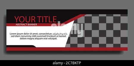 Standard size elegant red web banners for sale. background for photo layout. Design template vector Stock Vector