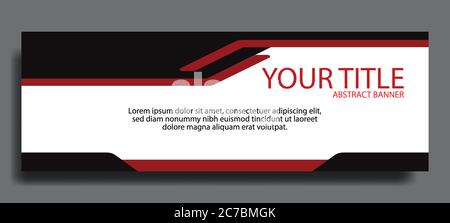 Standard size elegant red web banners. Design template vector Stock Vector