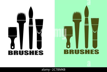 Brush logo vector. Isolated on white background. Paint brush symbol. Artist, painter. Tool for paint and glue. Stock Vector