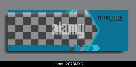 Standard size elegant blue web banners for sale. background for photo layout. Design template vector Stock Vector