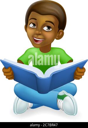 Young boy reading an English book Stock Vector Image & Art - Alamy