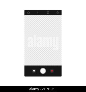 Camera app screen interface. Vector mockup photo composer Stock Vector