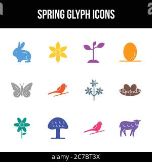 Unique spring vector glyph icon set Stock Vector Image & Art - Alamy