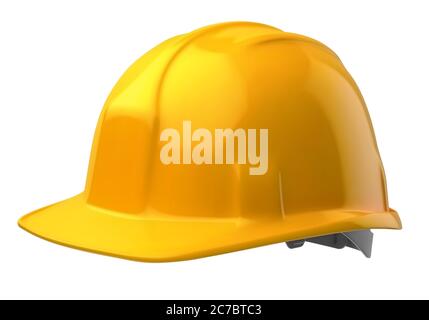 Vector yellow safety helmet on white background Stock Vector