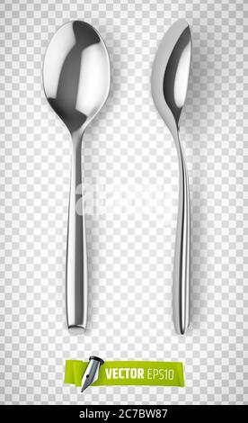 Vector spoons on transparent background Stock Vector