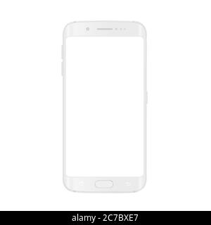 Soft white realistic new generation of modern vector smartphone. Realistic phone template for inserting any UI interface test or business presentation Stock Vector