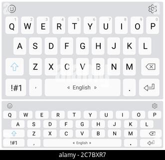 Vertical and horizontal position vector screen smartphone keyboards Stock Vector
