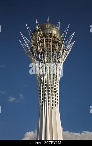 Bayterek monument - Tall Poplar in Astana. Kazakhstan Stock Photo