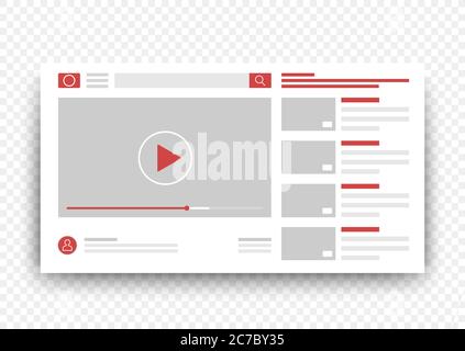 View video clips in the browser window Stock Vector