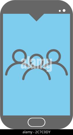 Phone group icon logo vector template illustration Stock Vector