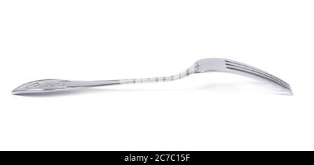 Stainless steel fork isolated on white background Stock Photo
