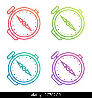 Compass outline icon. Gradient color line logo pictogram vector illustration Stock Vector